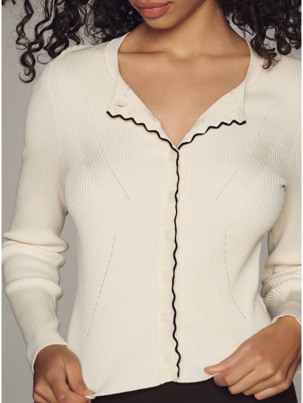 Maeve Scalloped Cardigan Sweater